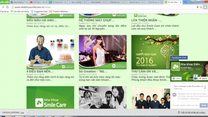 X&acirc;y dựng nội dung website cho Nha khoa