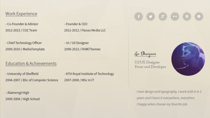 Mini Portfolio For Designer