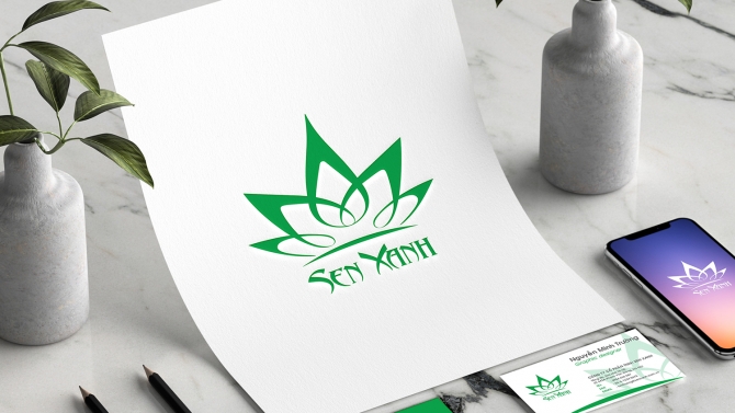 Logo c&ocirc;ng ty Sen Xanh