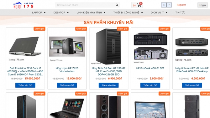 Thiết kế Web Laptop 175