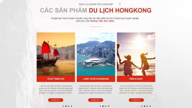 Thiết kế website du lịch Hongkong