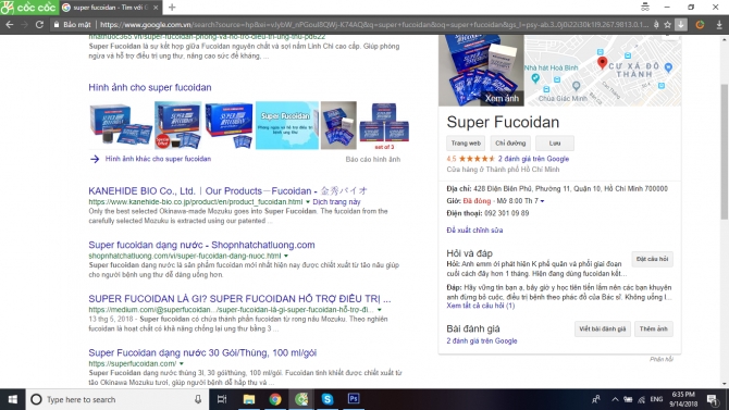 SEO website cho sản phẩm Super Fucoidan