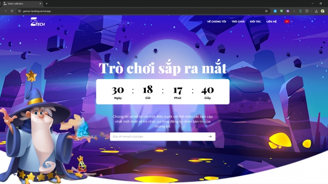 Trang web giới thiệu sản phẩm game