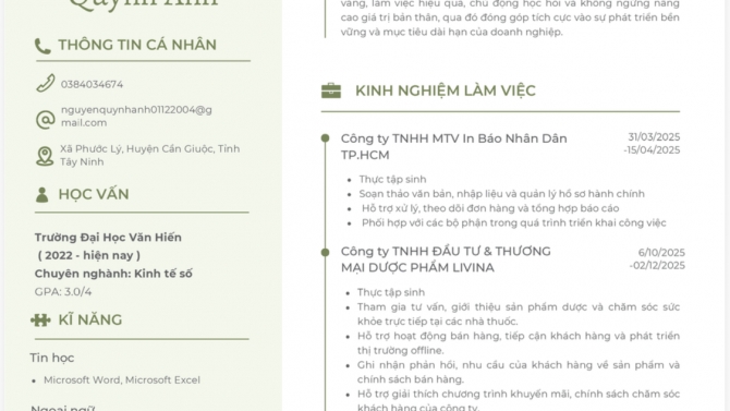 Thực tập sinh Logistics / Nh&acirc;n vi&ecirc;n hỗ trợ b&aacute;n h&agrave;ng