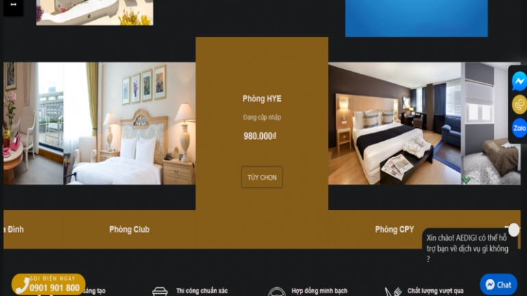 Thiết kế website Kh&aacute;ch sạn