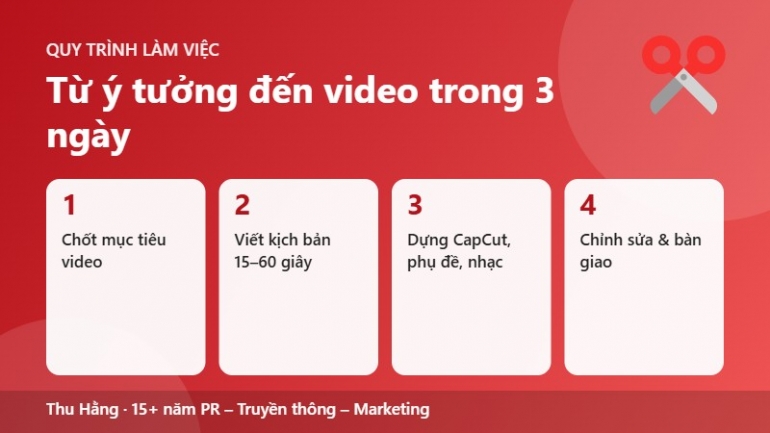 Video ngắn Reels/TikTok: viết kịch bản + dựng CapCut c&oacute; phụ đề