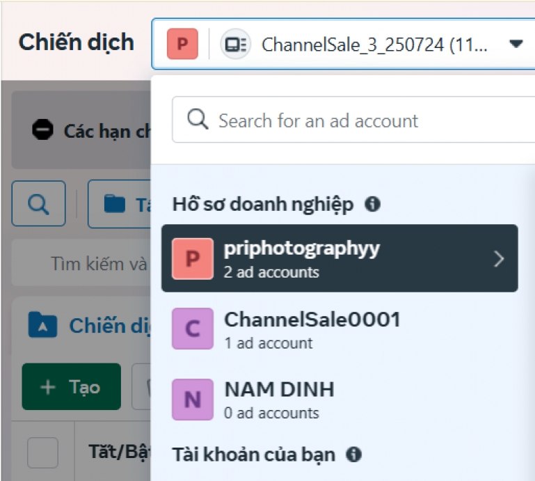 Quảng c&aacute;o fb