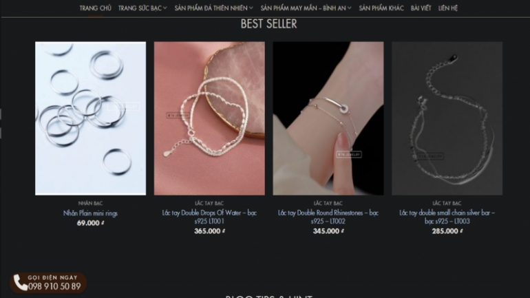 Thiết kế giao diện website b&aacute;n h&agrave;ng trang sức, phụ kiện, đồng hồ