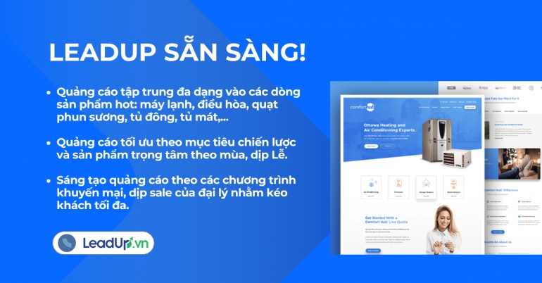 G&oacute;i quảng c&aacute;o ng&agrave;nh Điện lạnh, điện m&aacute;y chuy&ecirc;n nghiệp, tinh gọn
