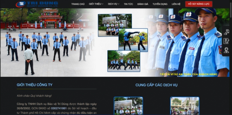 Thiết kế giao diện website c&ocirc;ng ty bảo vệ