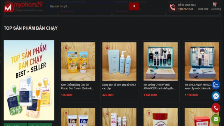 Thiết kế giao diện website đầy đủ chức năng b&aacute;n mỹ phẩm