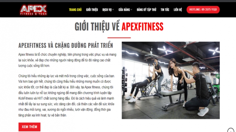 Thiết kế website ph&ograve;ng Gym