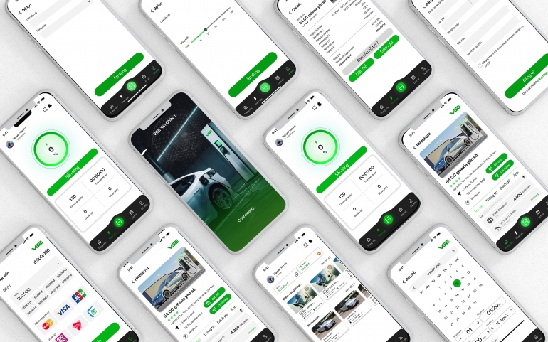 Thiết kế Ux Ui cho APP sạc pin xe điện VGE