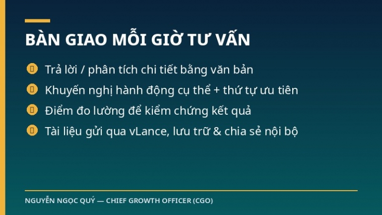 Tư vấn tăng trưởng theo giờ với CGO 12+ năm &mdash; đặt 3 c&acirc;u hỏi đầu MIỄN PH&Iacute;, trả lời 100% bằng văn bản