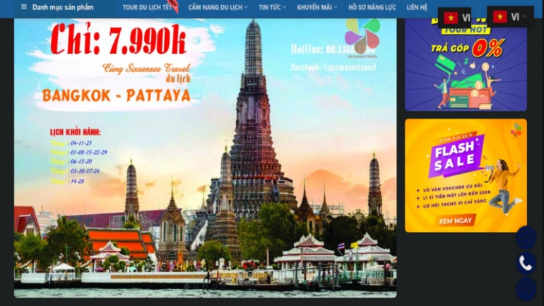 Thiết kế website b&aacute;n tour du lịch