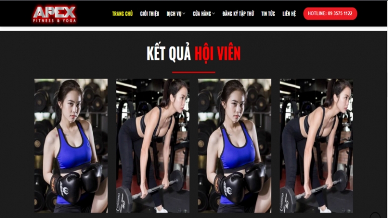 Thiết kế website ph&ograve;ng Gym