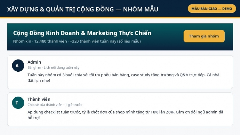 X&acirc;y dựng cộng đồng online từ số 0 + quản trị vận h&agrave;nh th&aacute;ng đầu &mdash; bởi người s&aacute;ng lập cộng đồng 700+ th&agrave;nh vi&ecirc;n