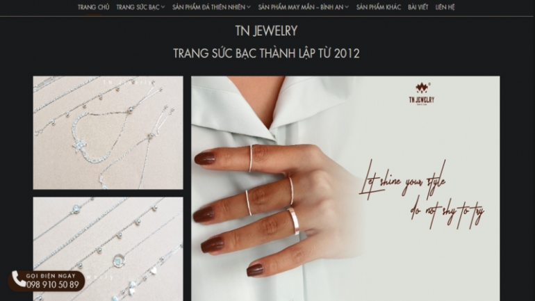 Thiết kế giao diện website b&aacute;n h&agrave;ng trang sức, phụ kiện, đồng hồ