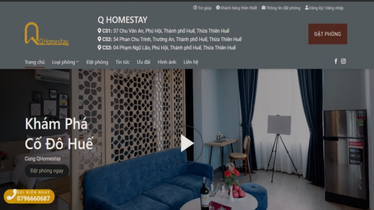 Thiết kế website Homestay