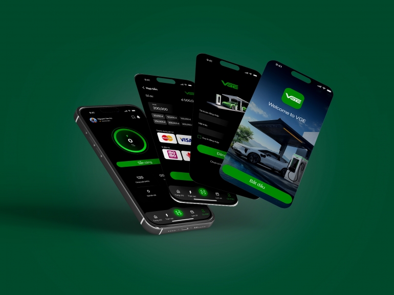 Thiết kế Ux Ui cho APP sạc pin xe điện VGE