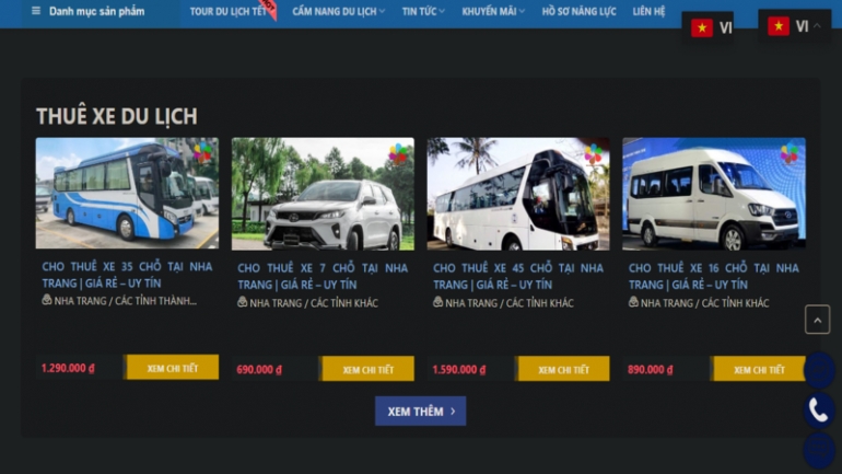 Thiết kế website b&aacute;n tour du lịch