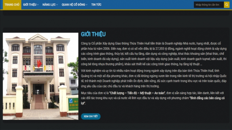 Thiết kế homepage c&ocirc;ng ty x&acirc;y dựng, kiến tr&uacute;c, thiết kế
