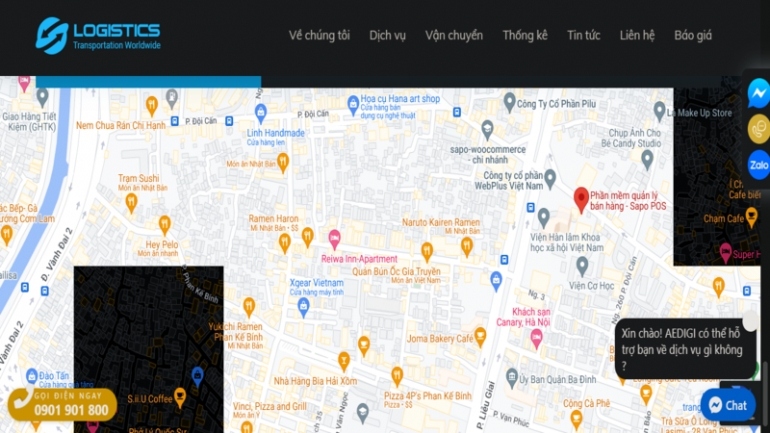 Thiết kế giao diện website vận tải, vận chuyển