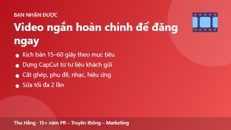 Video ngắn Reels/TikTok: viết kịch bản + dựng CapCut c&oacute; phụ đề