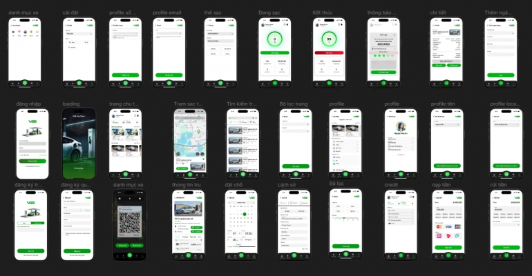 Thiết kế Ux Ui cho APP sạc pin xe điện VGE