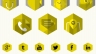 Hexagons icons set