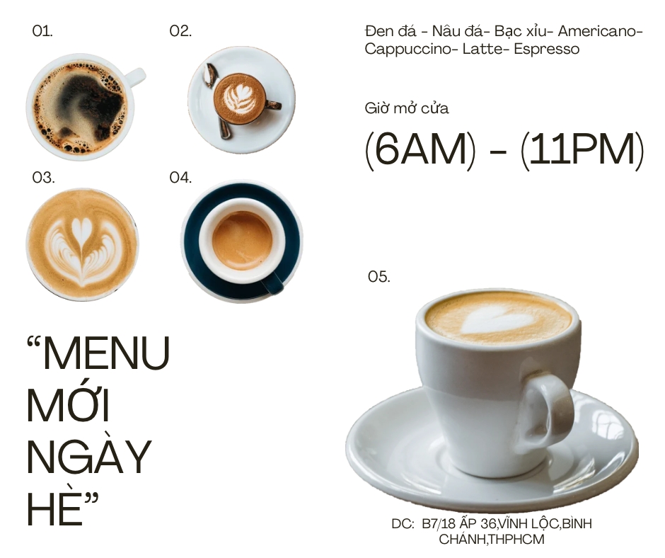 Trắng Đen N&acirc;u Khung Lưới Đơn Giản Sản Phẩm C&agrave; Ph&ecirc; Latte Đồ uống N&oacute;ng lạnh Menu Facebook Post.png