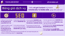 G&oacute;i Content Đa K&ecirc;nh Ti&ecirc;u Chuẩn (10 b&agrave;i SEO + 10 post Fanpage + 10 video TikTok: giao trong v&ograve;ng 4 tuần). Gi&aacute; đ&atilde; tối ưu theo mức ng&acirc;n s&aacute;ch Content Marketing cho SME & startup.
